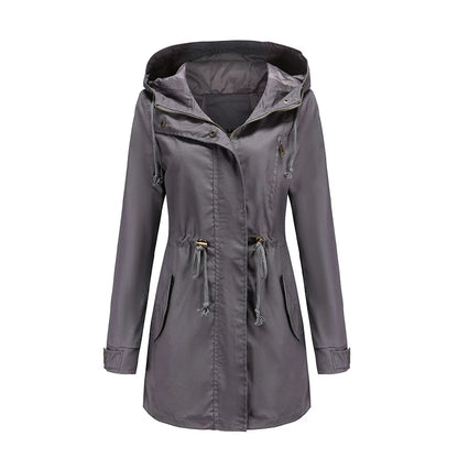 Mimmi™ Trenchcoat med Huva – Perfekt för Vår & Höst!
