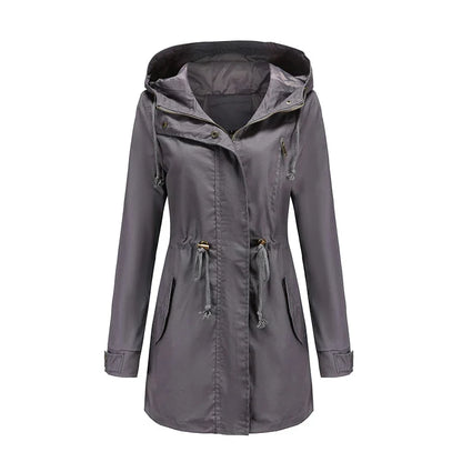 Mimmi™ Trenchcoat med Huva – Perfekt för Vår & Höst!