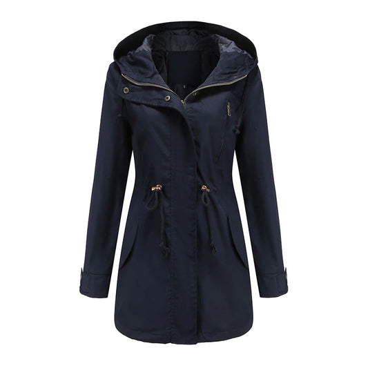 Mimmi™ Trenchcoat med Huva – Perfekt för Vår & Höst!
