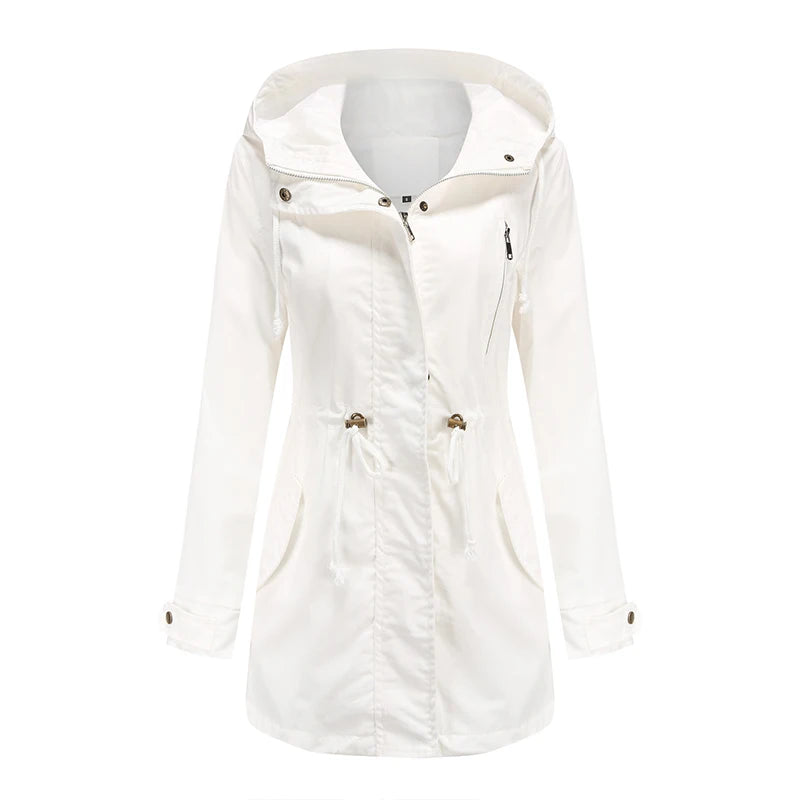 Mimmi™ Trenchcoat med Huva – Perfekt för Vår & Höst!