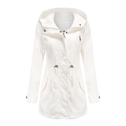 Mimmi™ Trenchcoat med Huva – Perfekt för Vår & Höst!