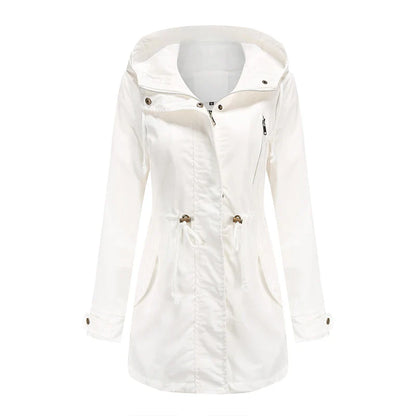 Mimmi™ Trenchcoat med Huva – Perfekt för Vår & Höst!