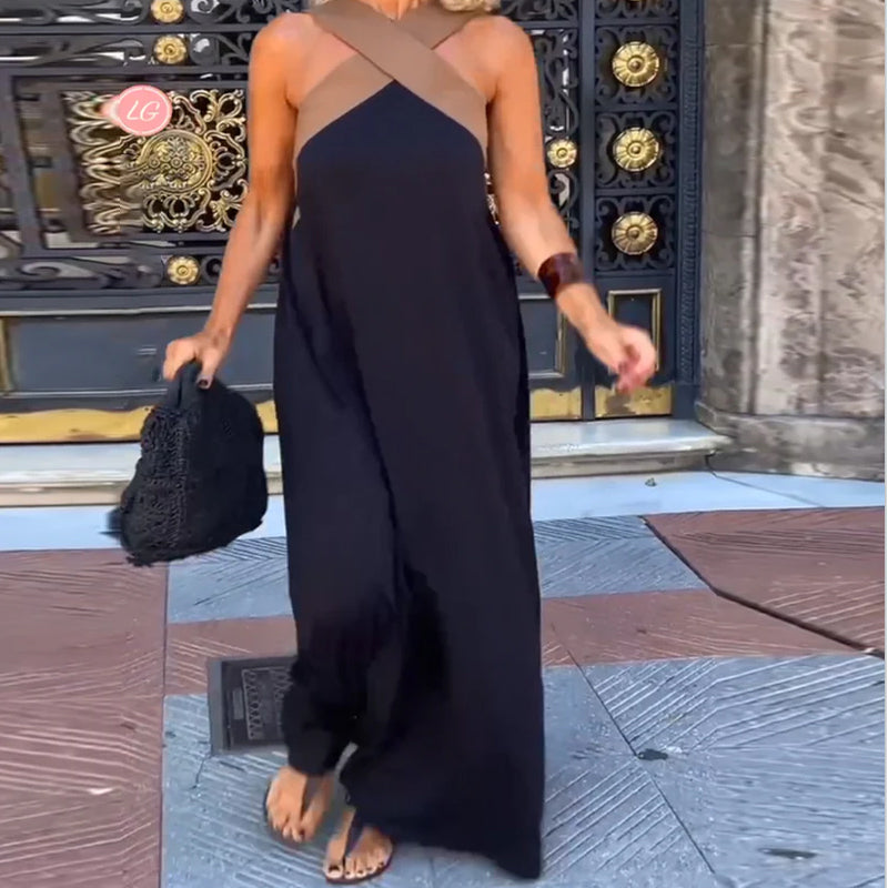 Judit™ | Elegant sommarklänning med halterneck och luftig passform