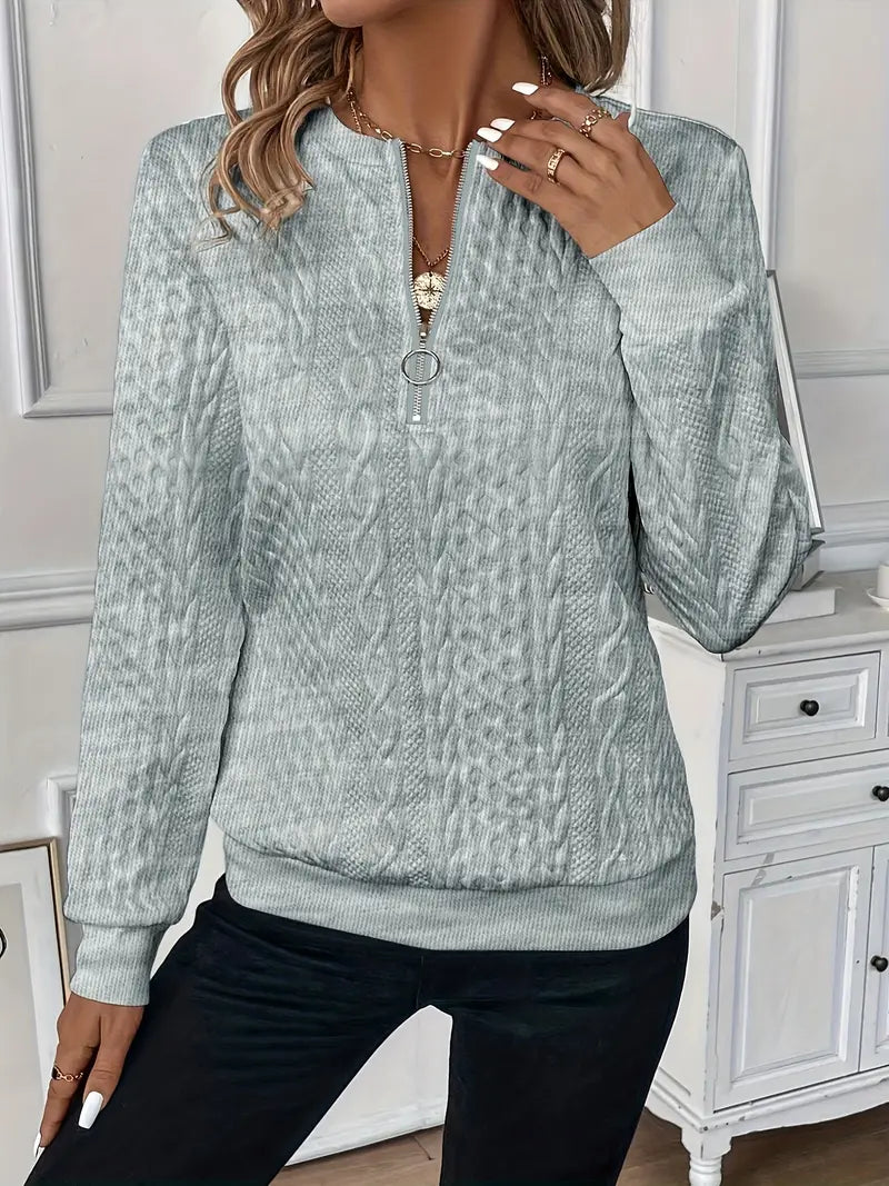 Kim™ | Stilren sweatshirt med dragkedja – Komfort & trend i ett!