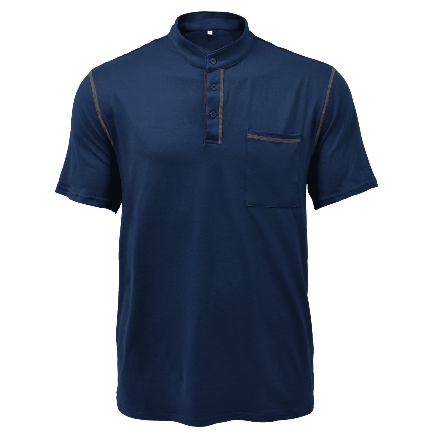 Olof – Stilren T-shirt med Henley-krage och colorblock