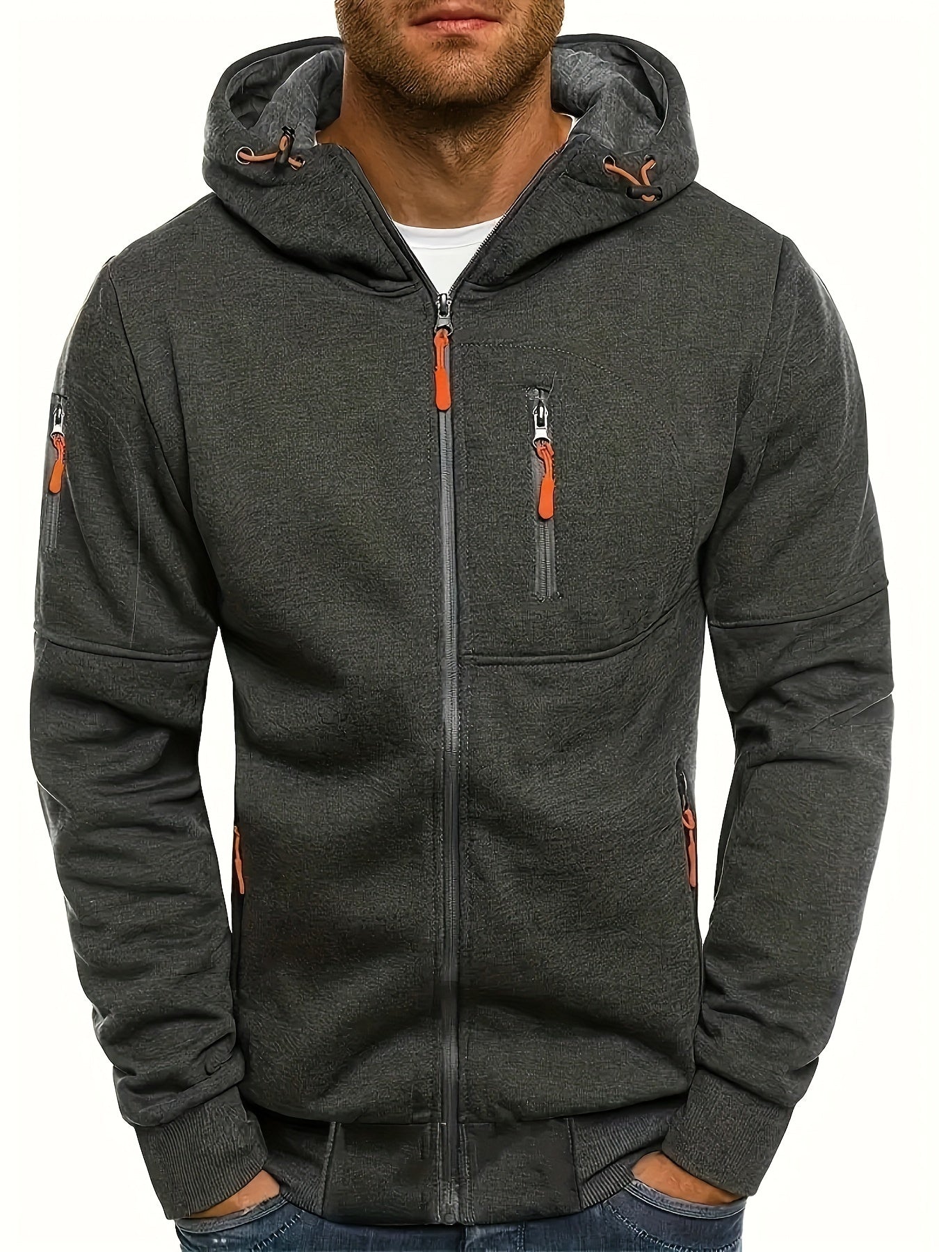 Arne™ – Herr Hoodie med Dragkedja för Vår och Höst